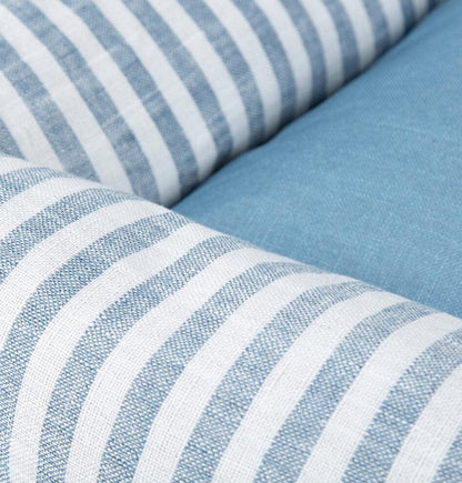 TAIN PET SUPPLIES Striped Pet Bed | Soft Cushioned Dog & Cat Bed in Blue and White
