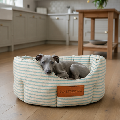 TAIN PET SUPPLIES Luxury Dog Bed Mint Stripe