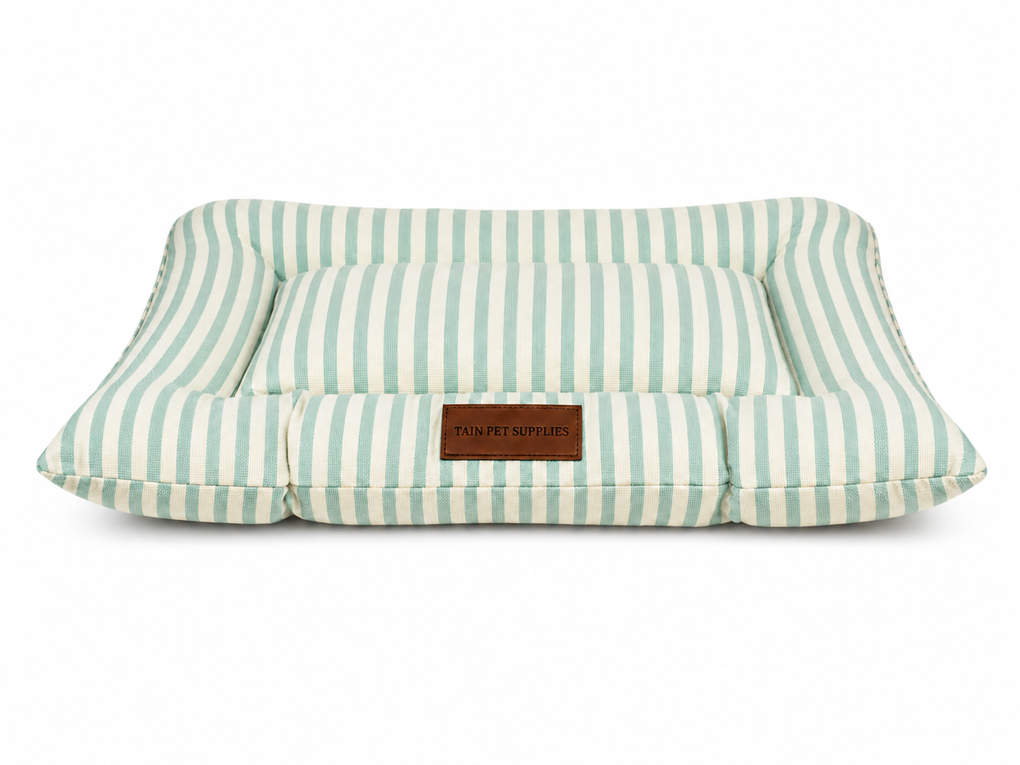 TAIN PET SUPPLIES Luxury Pet Cushion Bed Mint Stripe
