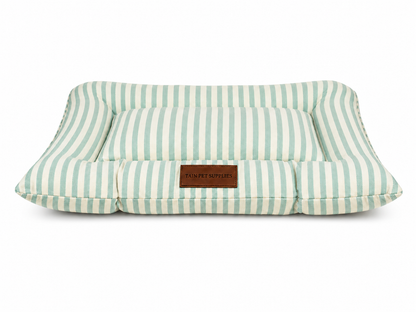 TAIN PET SUPPLIES Luxury Pet Cushion Bed Mint Stripe