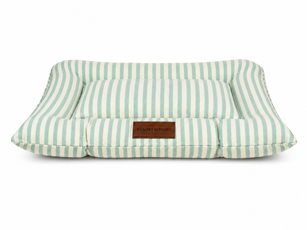 TAIN PET SUPPLIES Luxury Pet Cushion Bed Mint Stripe