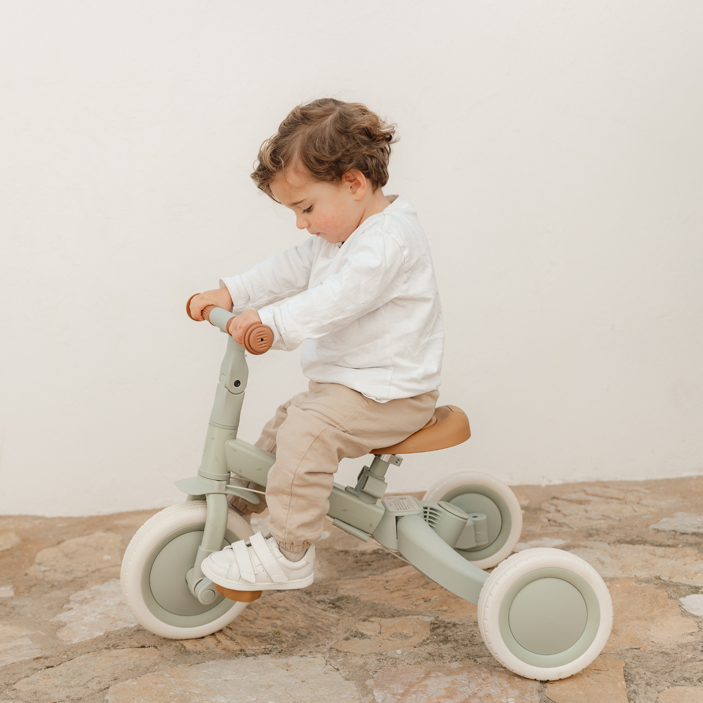 Little Dutch Kids Tricycle Green with Push Handle