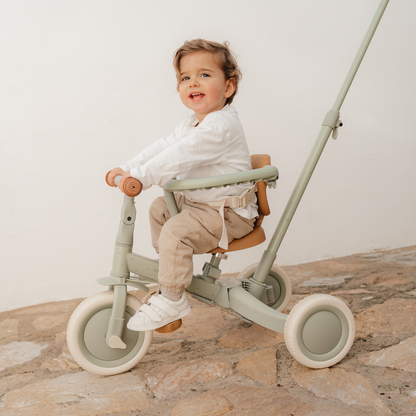 Little Dutch Kids Tricycle Green with Push Handle